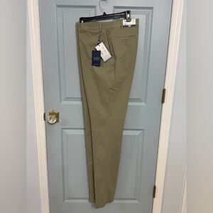 Hart Schaffner Marx Khaki Flex Cotton NY Fit Pants 40 R Unhemmed NWT Stretch